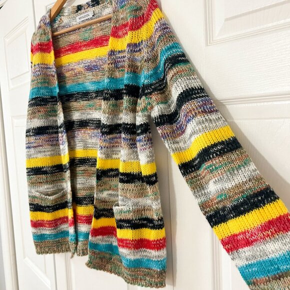 NWOT Misslook Multicolor Striped Knit Open Front Cardigan Sweater Size XL - Picture 4 of 6